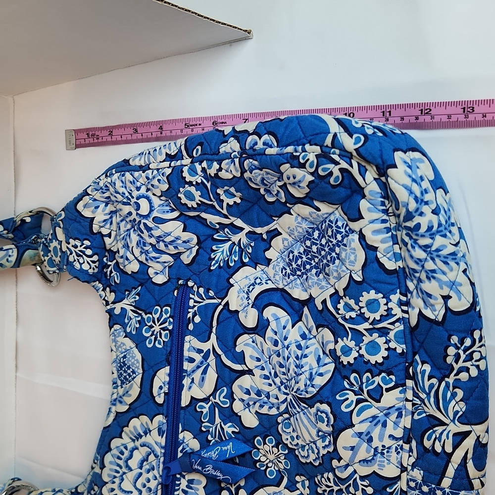 Vera Bradley Shoulder Bag Blue White Floral - Picture 15 of 16